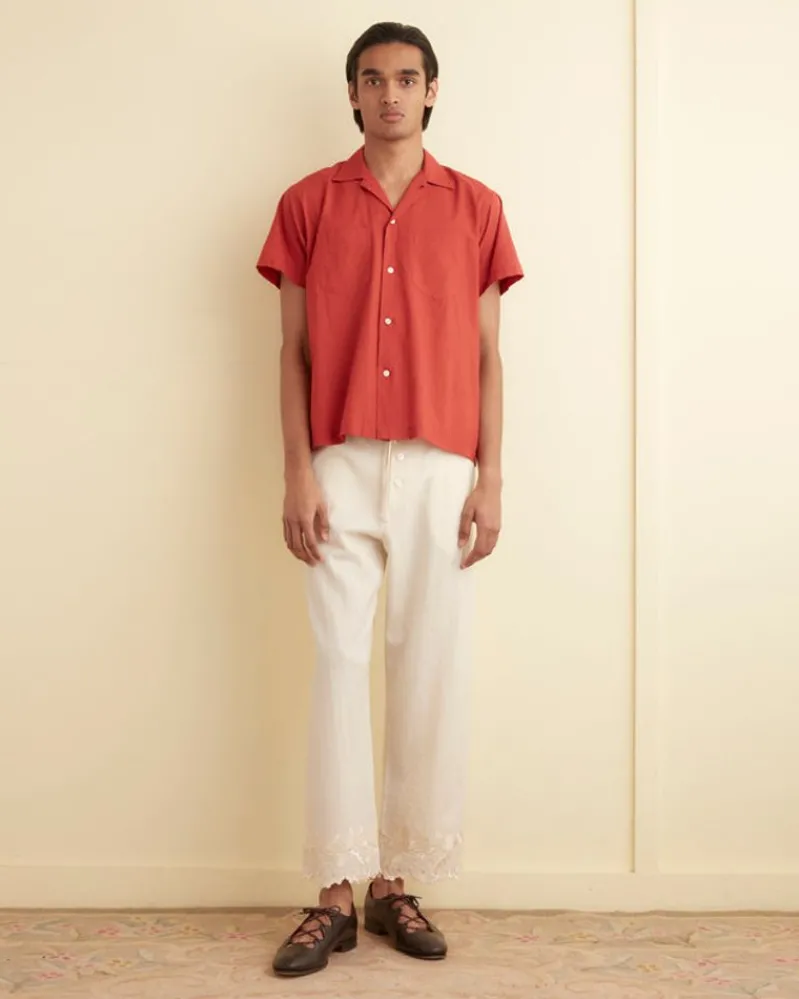 Shirts<BODE Voile Double Pocket Short Sleeve Shirt - Merlot