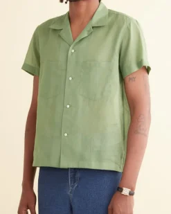 Shirts<BODE Voile Short Sleeve Shirt Green