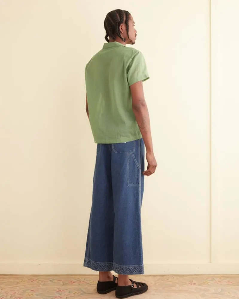 Shirts<BODE Voile Short Sleeve Shirt Green