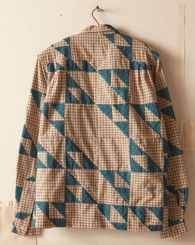 Shirts<BODE Wandering Lover Quilt Long Sleeve Shirt - Blue